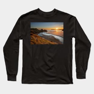 Three Cliffs Bay, Gower Long Sleeve T-Shirt